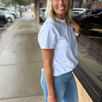 White Cotton Crew Neck Tee Top - Tee RD Style