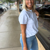 White Cotton Crew Neck Tee Top - Tee RD Style