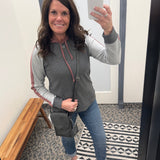 Charcoal Color Trimmed Hoodie