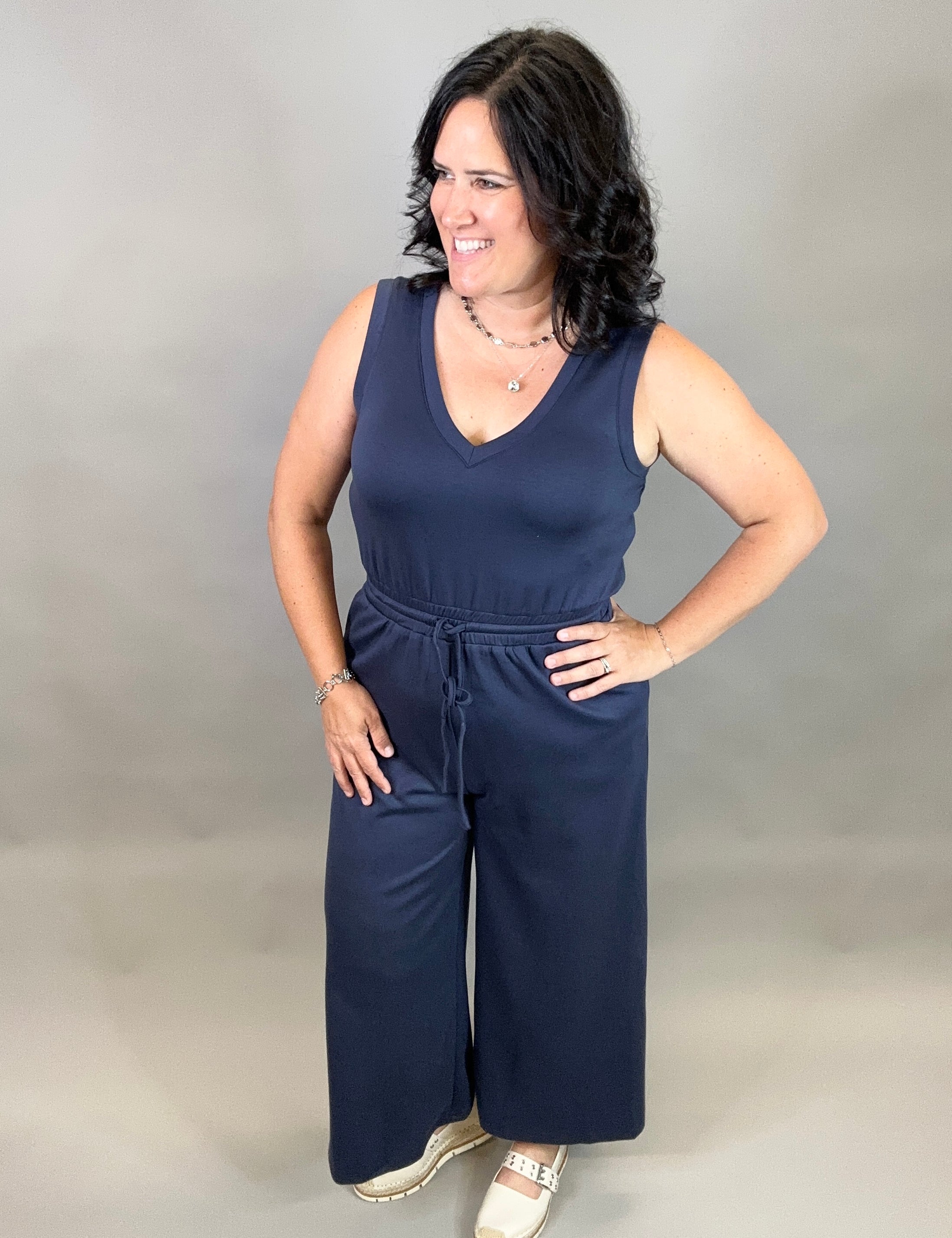 Indigo Culotte Jumpsuit Jumpsuit DOE & RAE