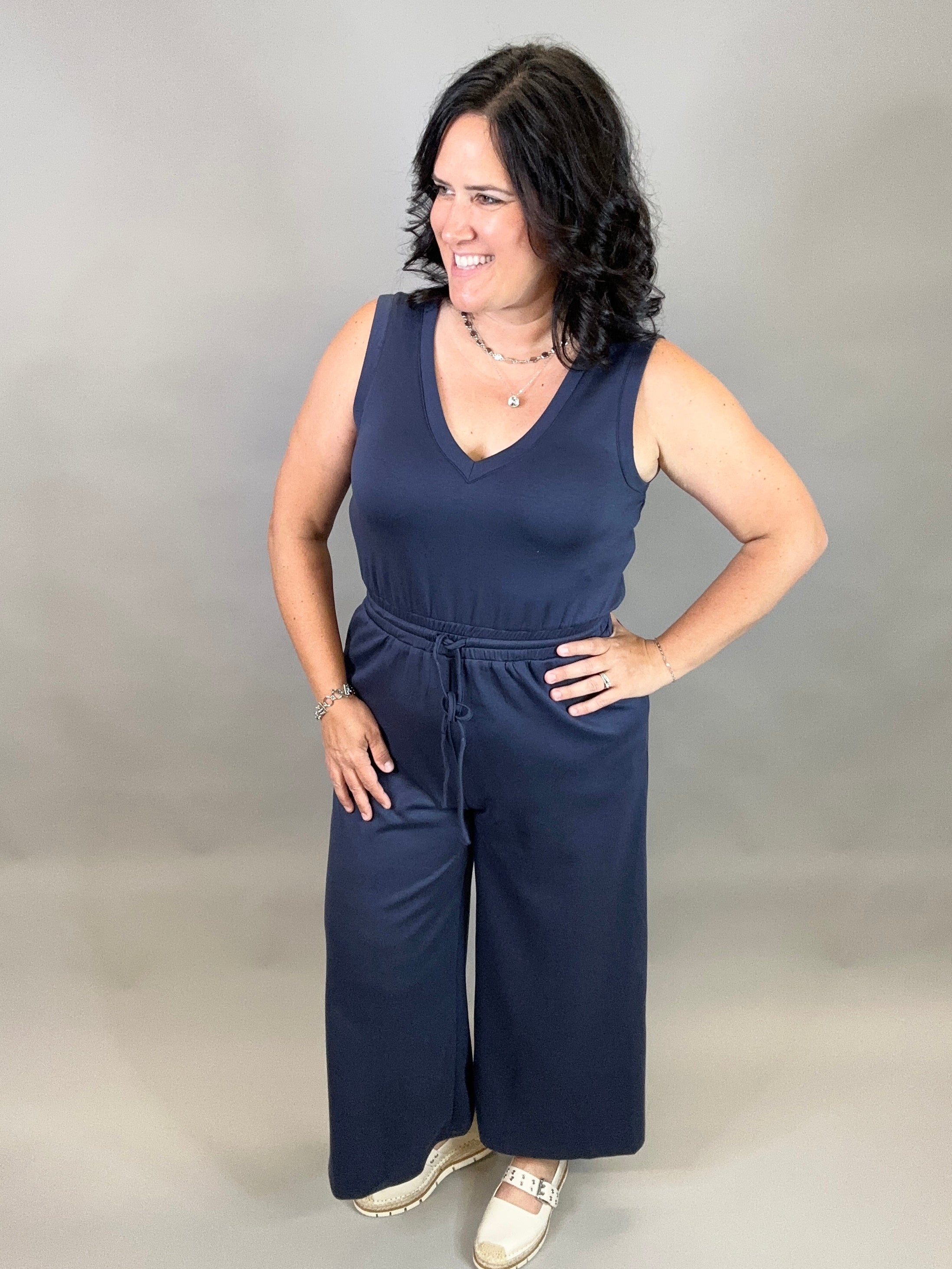 Indigo Culotte Jumpsuit Jumpsuit DOE & RAE