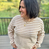 Milk Coffee Cream Stripe Sweater