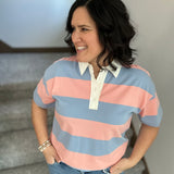 Peach/Blue Rugby Polo