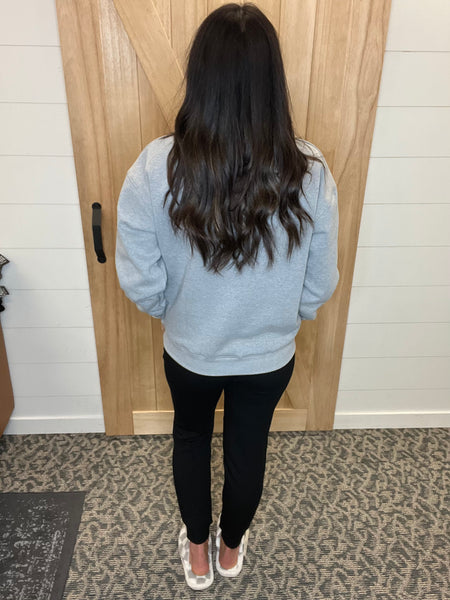 Heather Grey Oversized Fleece Sweatshirt
