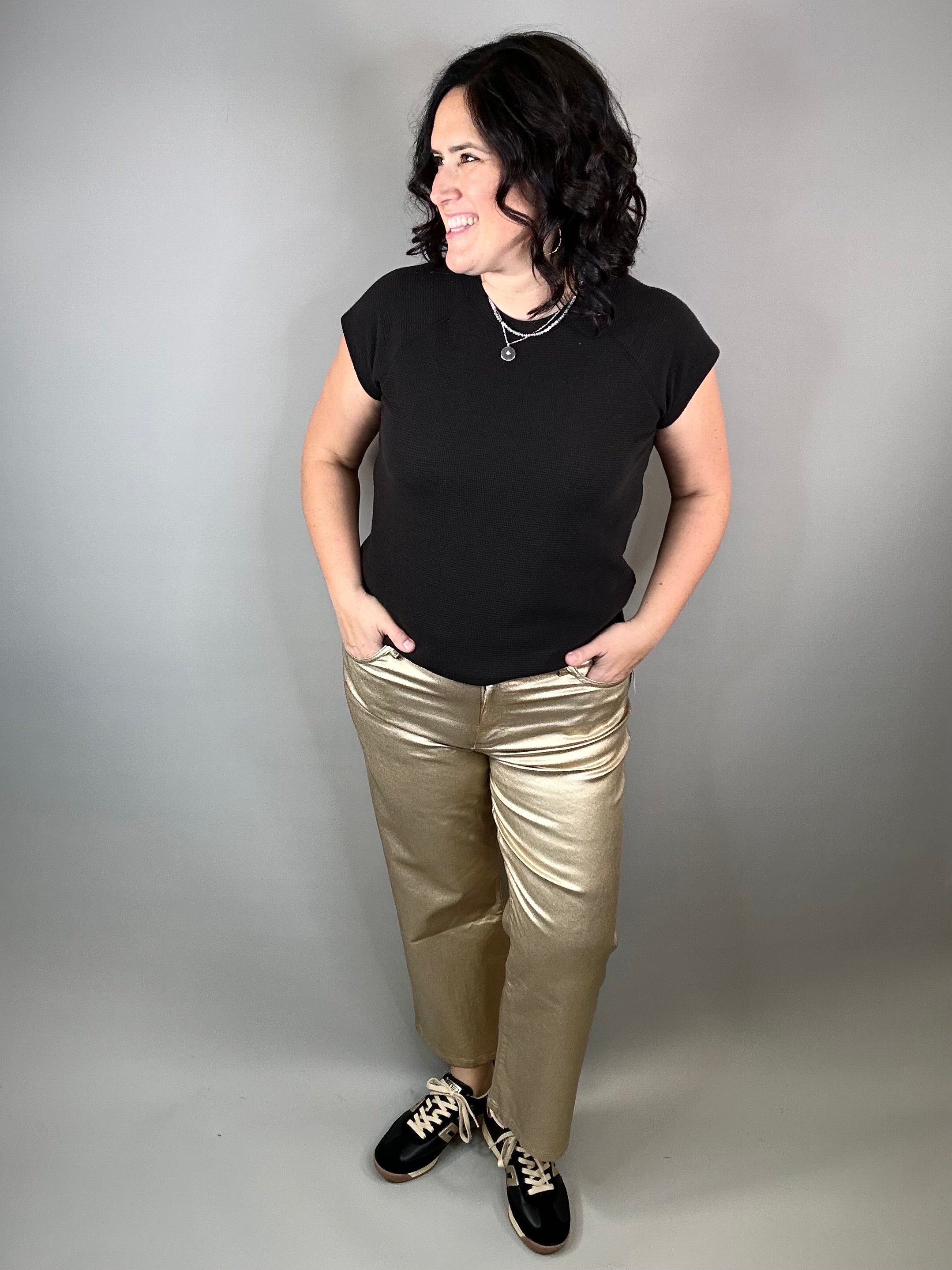 Gold Coated Charlotte Bottoms - Pants KUT FROM THE KLOTH