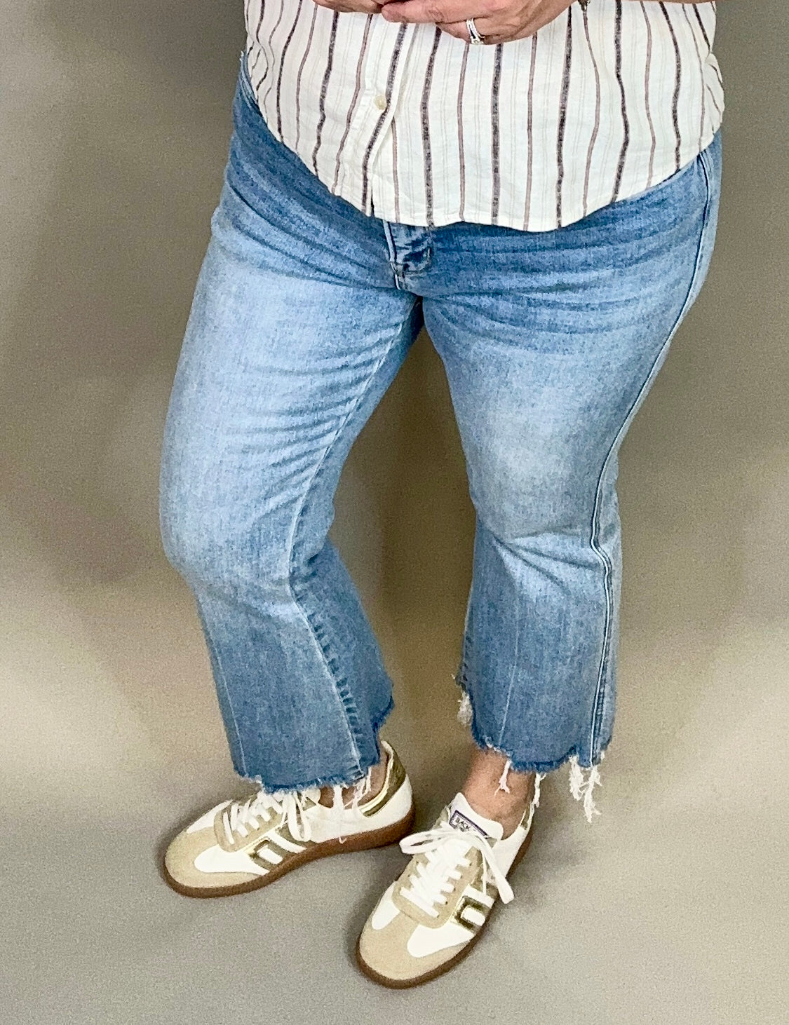 Moscato Crop Flare Jeans Bottom- Pants MICA DENIM