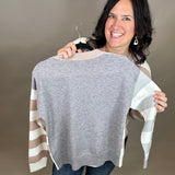 Taupe/Grey Color Block Sweater