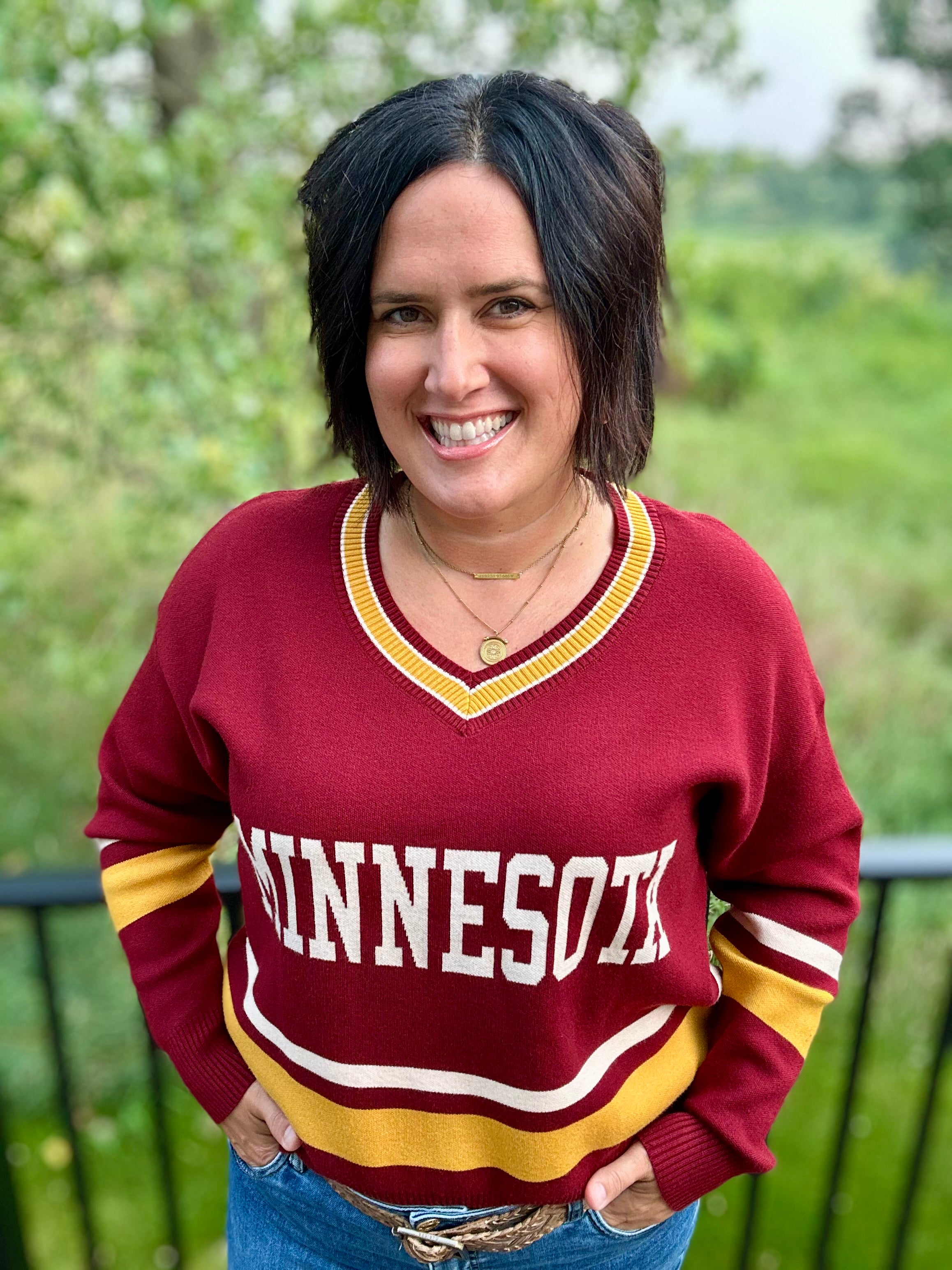 Maroon Minnesota University Sweater Top - Sweater Tea n Rose
