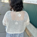 Cream Open Knit Cardigan