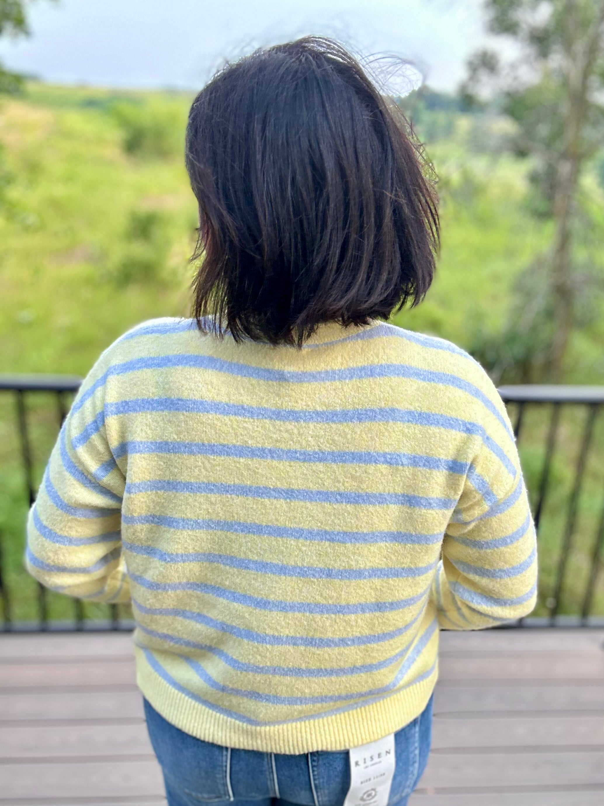 Daisy Sky Striped Cardigan Sweater Tops- Cardigans WISHLIST