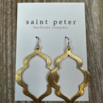 Gold Textured Dangle Earrings Jewelry - Earrings St. Peter Hardware