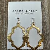Gold Textured Dangle Earrings Jewelry - Earrings St. Peter Hardware