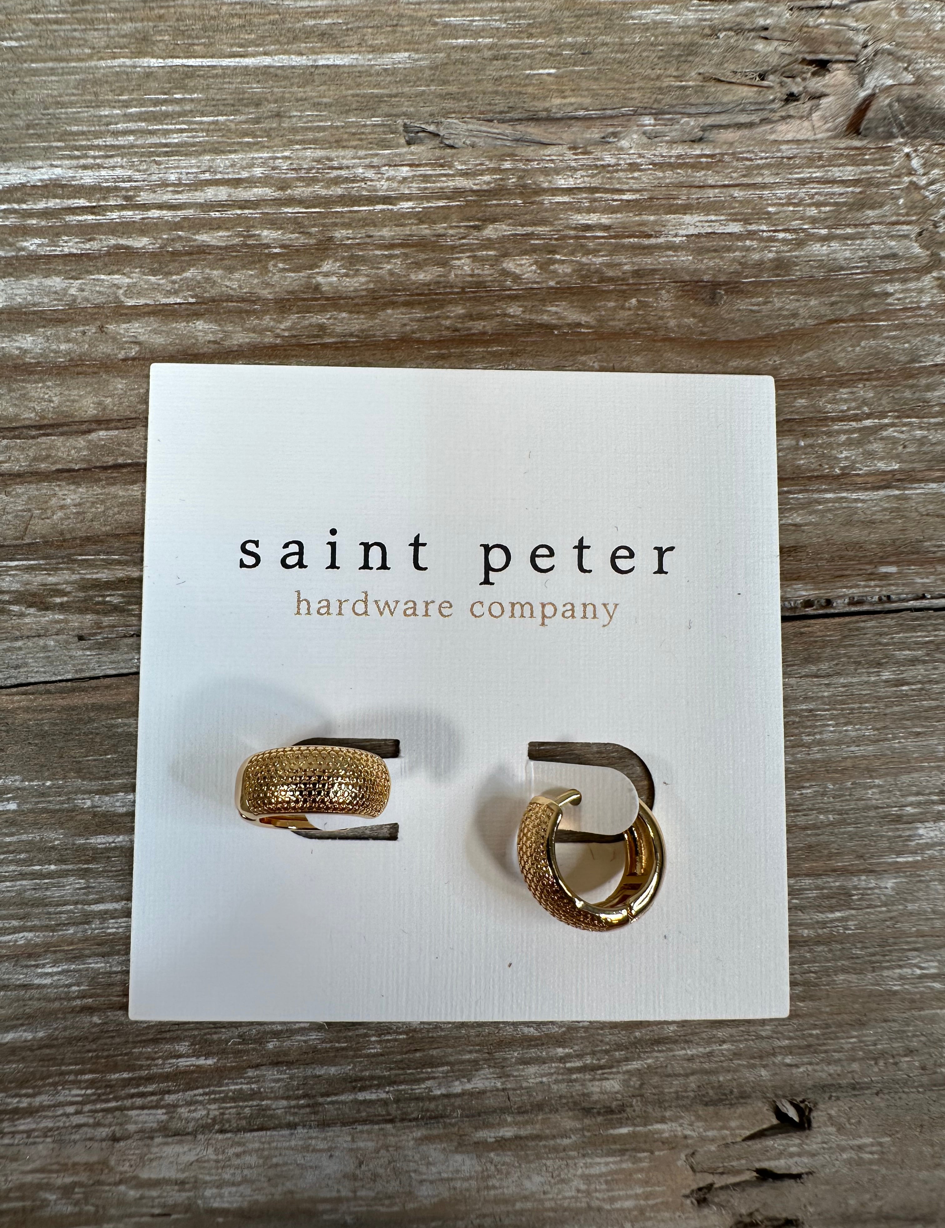Gold Matte/Shiny Huggies Earring Jewelry - Earrings St. Peter Hardware