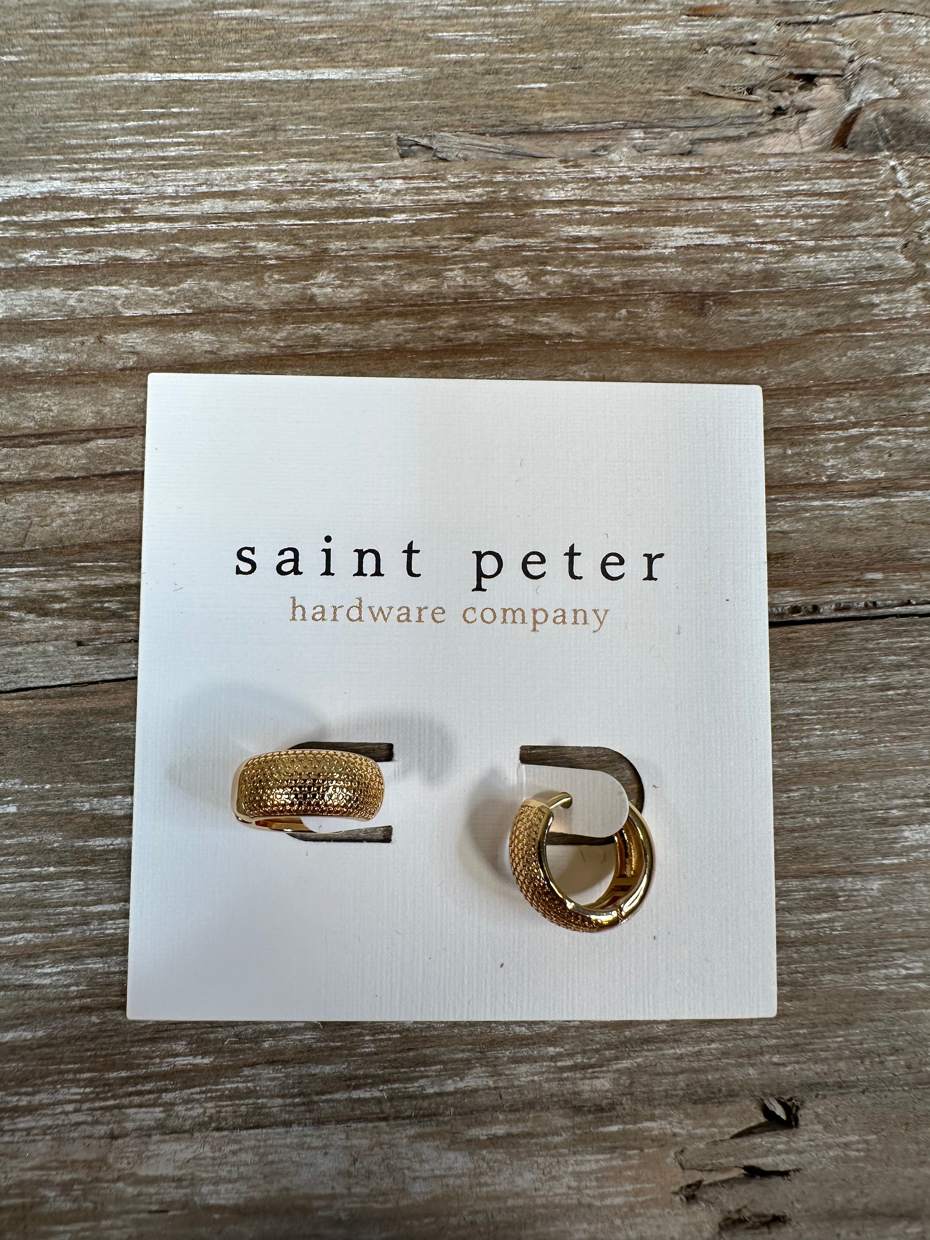 Gold Matte/Shiny Huggies Earring Jewelry - Earrings St. Peter Hardware