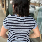 Blue Ashley Striped Sweater Top - Sweater FLAG AND ANTHEM