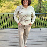 Highland Ivory Taupe Duck Knit Sweater