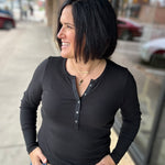 Denning LS Henley in Black Tops- Long Sleeve FLAG AND ANTHEM