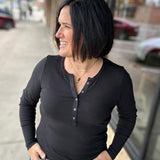 Denning LS Henley in Black Tops- Long Sleeve FLAG AND ANTHEM