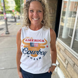 Make America Cowboy Again Tank Tops- Tees HRTandLUV