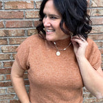 Camel Mock Neck Sweater Vest Top - Sweater STACCATO