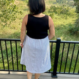 Black Stripe Twofer Midi Dress