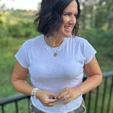 White Modern Slub Tee