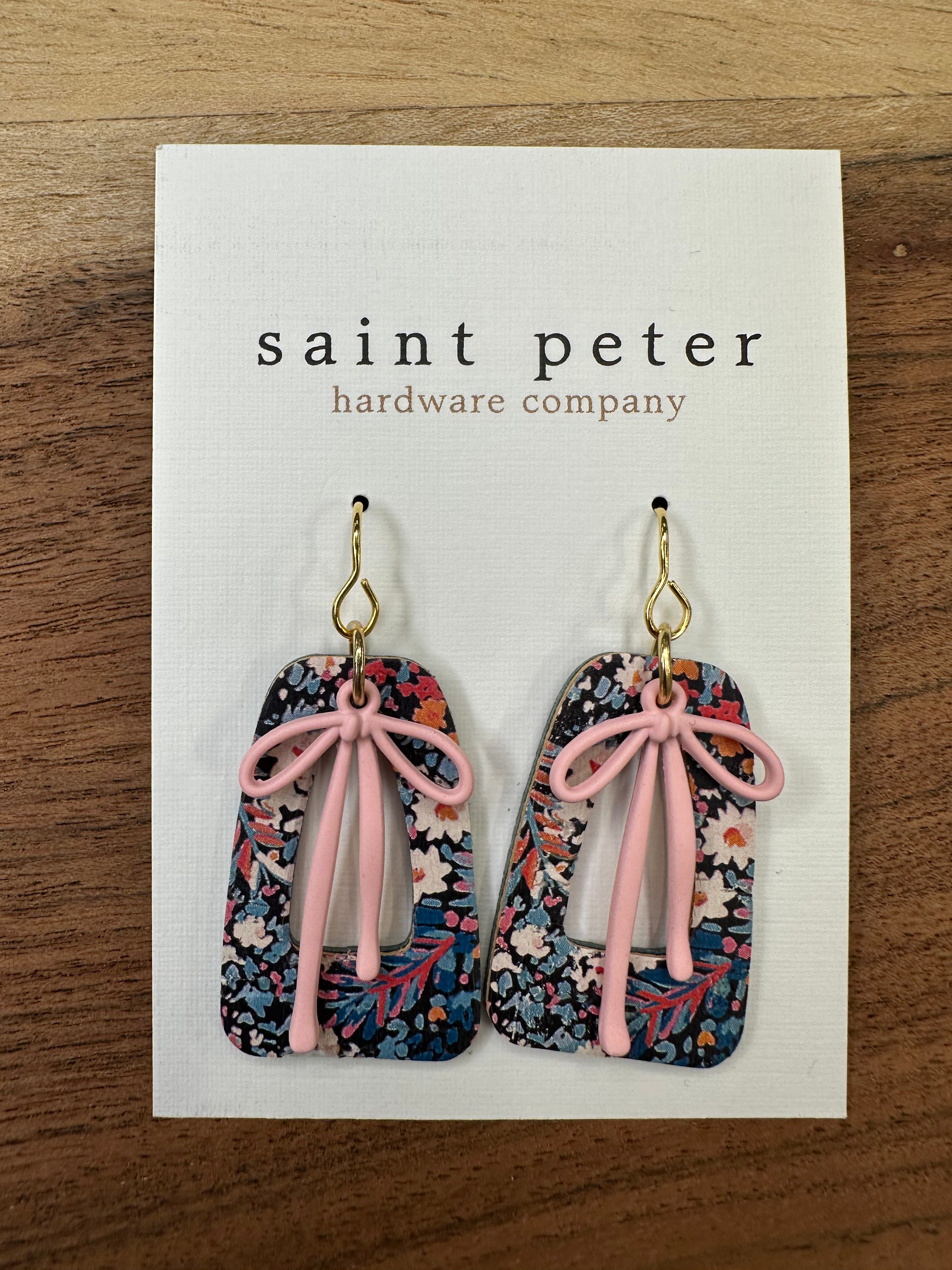 Pink Bow/Floral Jewelry - Earrings St. Peter Hardware