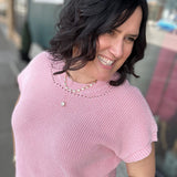 Pink Elwood Drop Needle Top