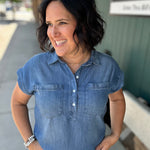 Evelyn Tencel Top in Marina Wash Tops - Button Ups THREAD & SUPPLY