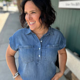 Evelyn Tencel Top in Marina Wash Tops - Button Ups THREAD & SUPPLY