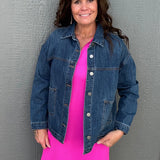 Relaxed Fit Denim Jacket Outerwear- Jackets RISEN