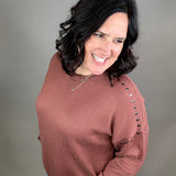 Burlwood Studded Sweater Top - Sweater WISHLIST