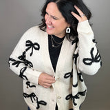 Tan and Black Bow Cardigan