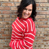 Chili/White Stripe Sweater