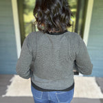 Charcoal Pinstripe Raglan Top Top - Sweater STACCATO
