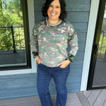 Camo Printed Crew Neck Sweater Top - Sweater FATE by LFD