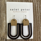 Black/Tan Wood Earrings