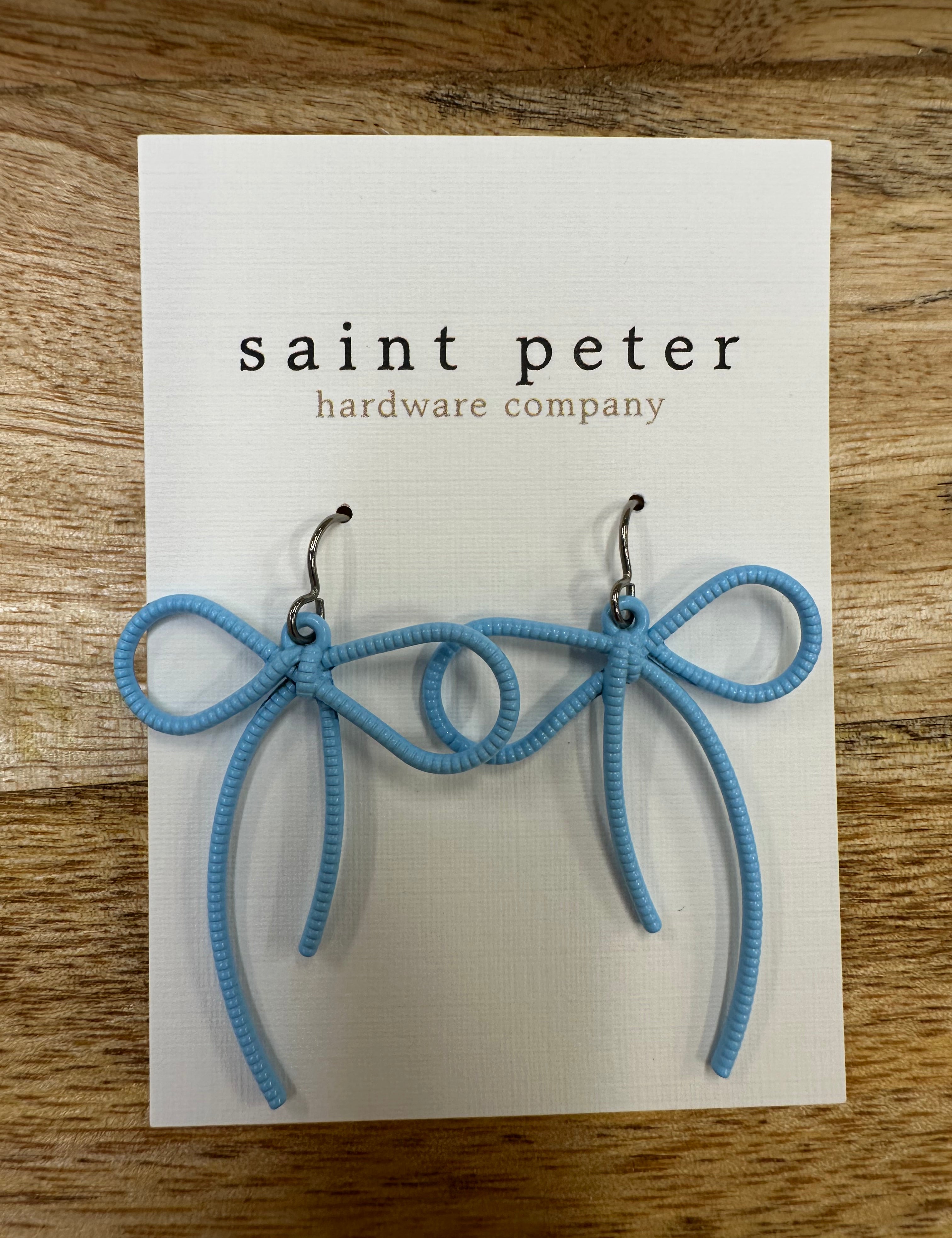 Blue Bow Earrings Jewelry - Earrings St. Peter Hardware
