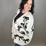 Tan and Black Bow Cardigan