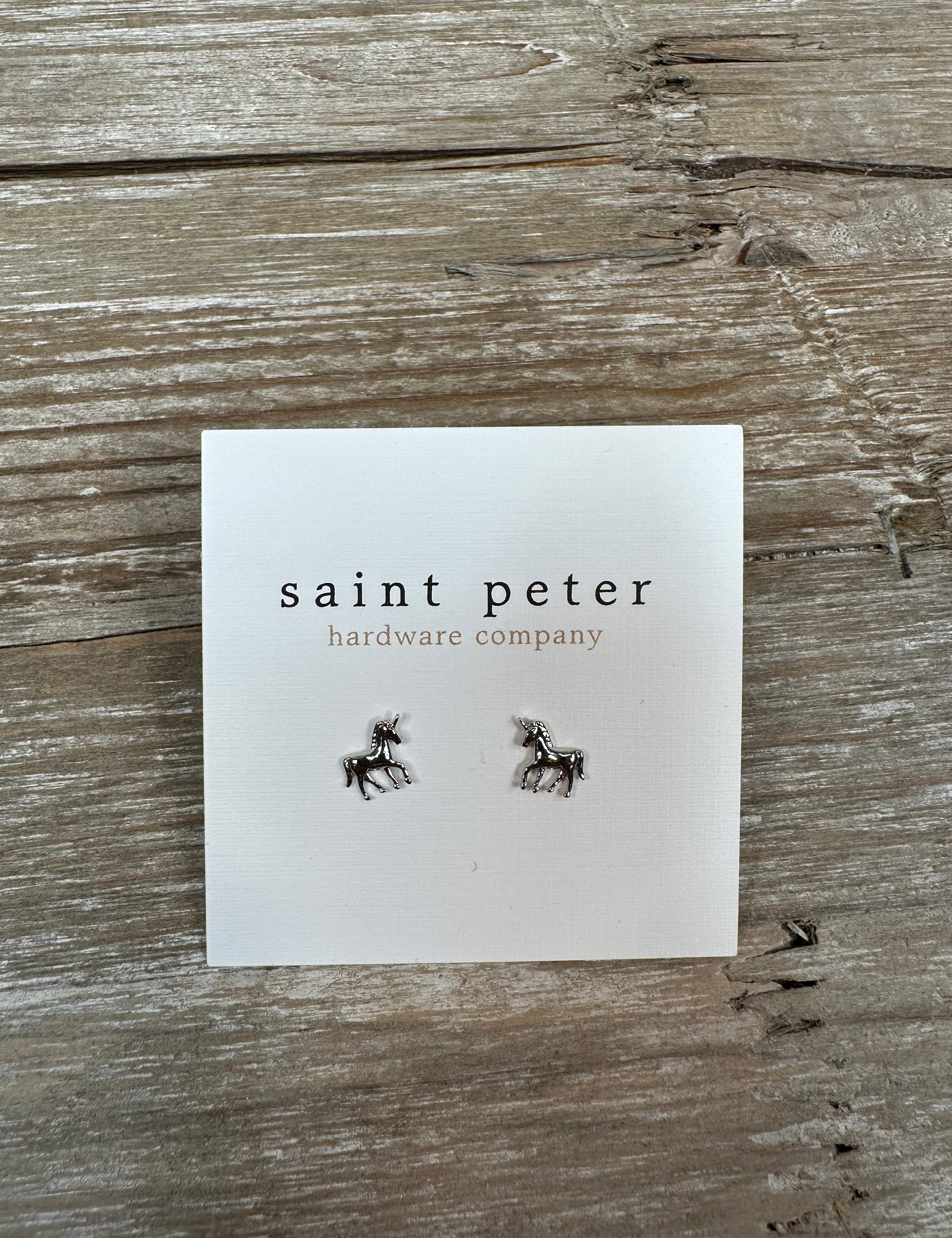 Silver Unicorn Earrings Jewelry - Earrings St. Peter Hardware