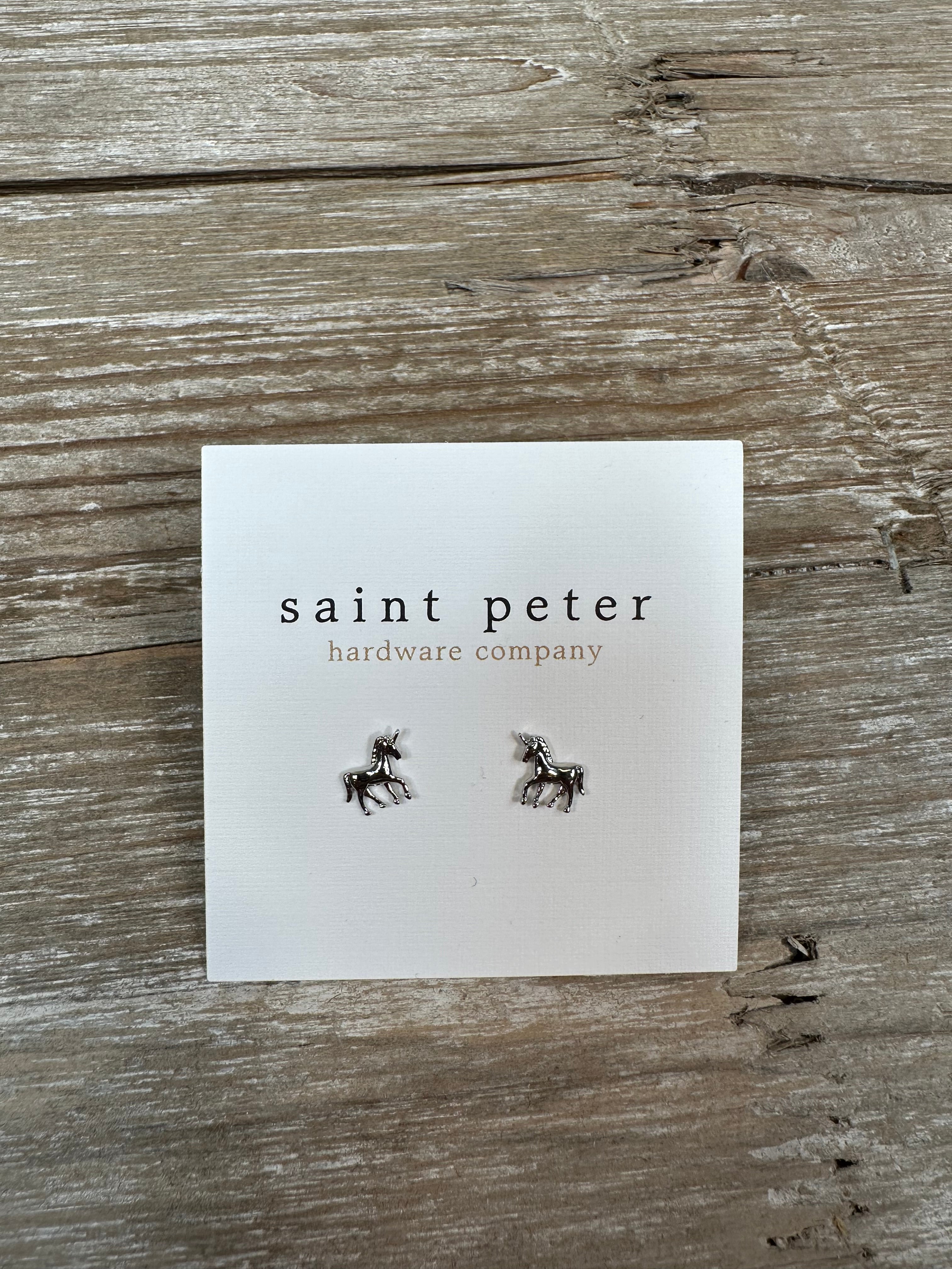 Silver Unicorn Earrings Jewelry - Earrings St. Peter Hardware