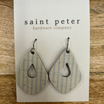 Ivory with Blue Stripes Jewelry - Earrings St. Peter Hardware