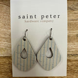 Ivory with Blue Stripes Jewelry - Earrings St. Peter Hardware