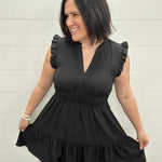 Black Smocked Waist Dress Dresses STACCATO