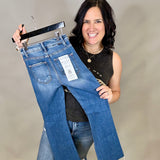 Dark Crop Straight Jeans Bottom- Pants RISEN