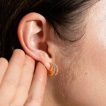 18k Gold Pave Shine Double Hoops Brenda Grands Jewelry