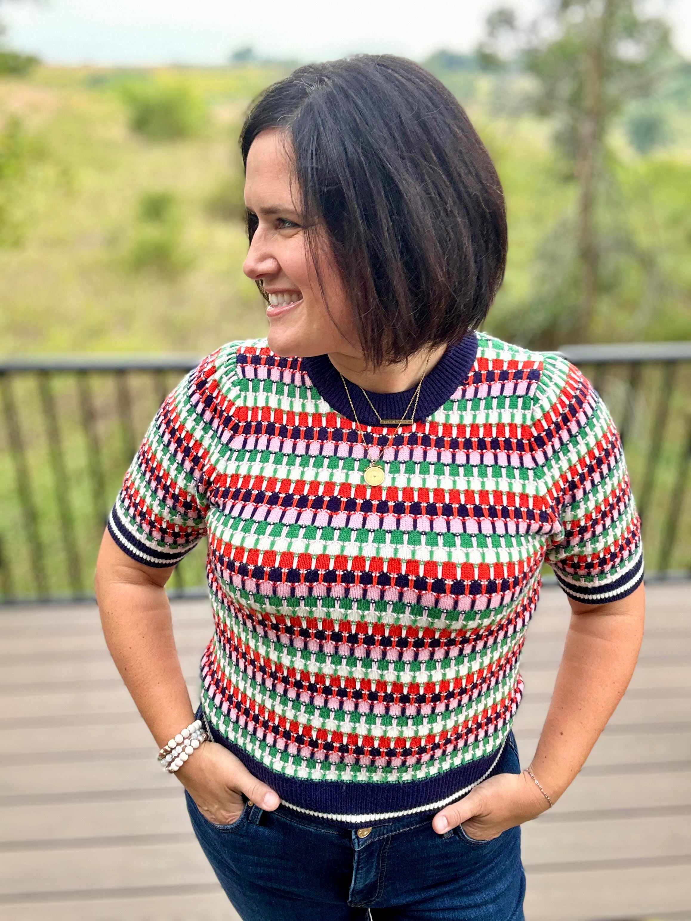 Multi Color Knit Sweater Top Top - Sweater THML