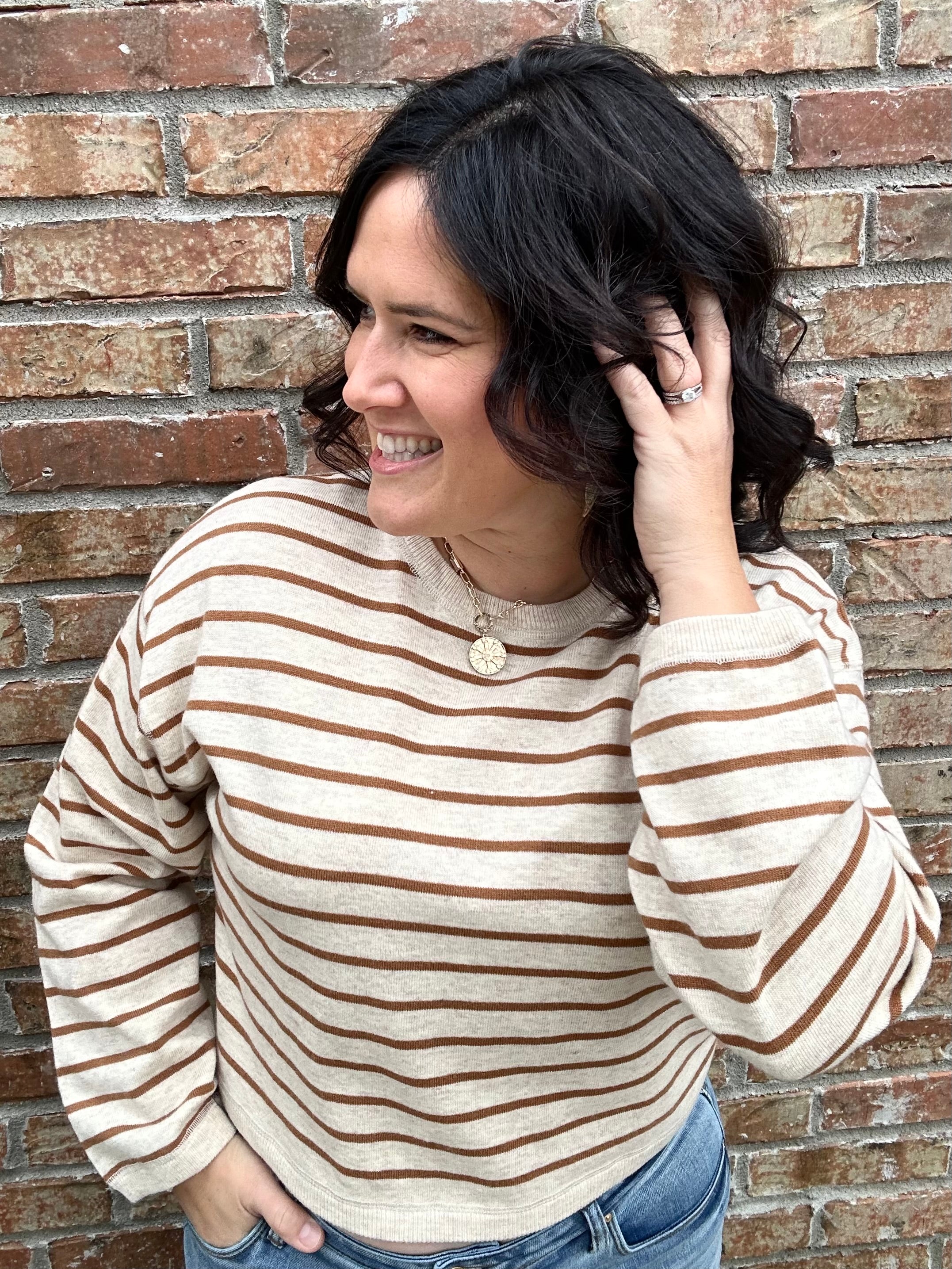 Oatmeal/Camel Soft Knitted Top Top - Sweater MIOU MUSE