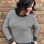 Charcoal Mixed Pattern Sweater Top - Sweater STACCATO