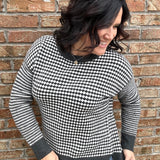 Charcoal Mixed Pattern Sweater Top - Sweater STACCATO